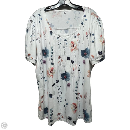 Top Short Sleeve Unbranded In Floral Print, Size: 3x