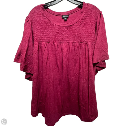 Top Short Sleeve By Torrid In Maroon, Size: 3x