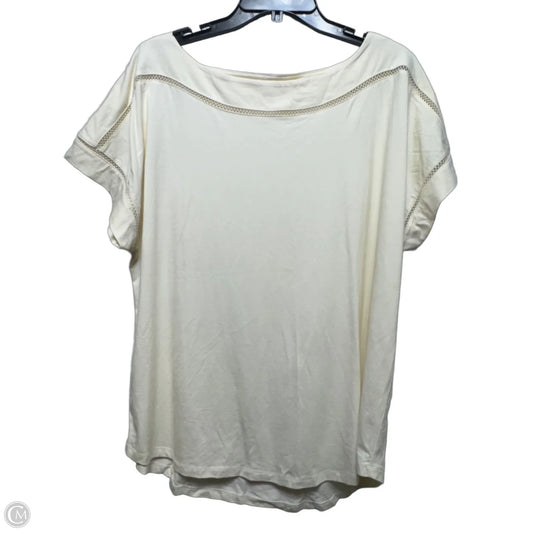 Top Short Sleeve By Lane Bryant In Cream, Size: 18
