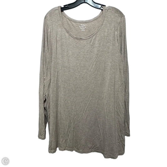 Top Long Sleeve Basic By Maurices In Tan, Size: 2x