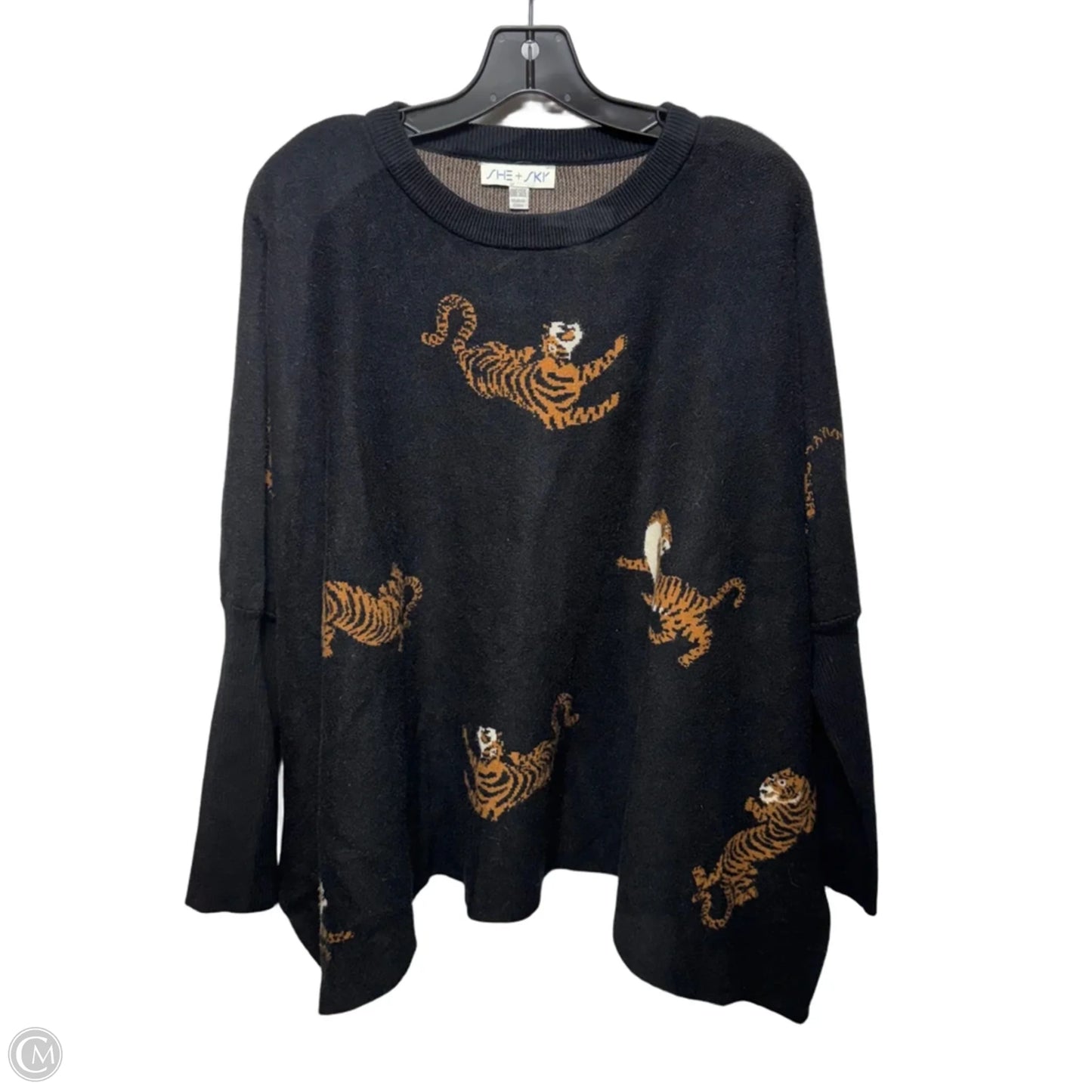 Poncho By She + Sky In Animal Print, Size: Osfm