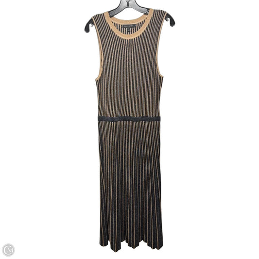 Metallic Knit Dress Casual Maxi By Banana Republic In Black & Gold, Size: Mp