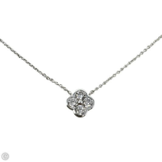 CZ & Electroplated Silver Clover Pendant Necklace