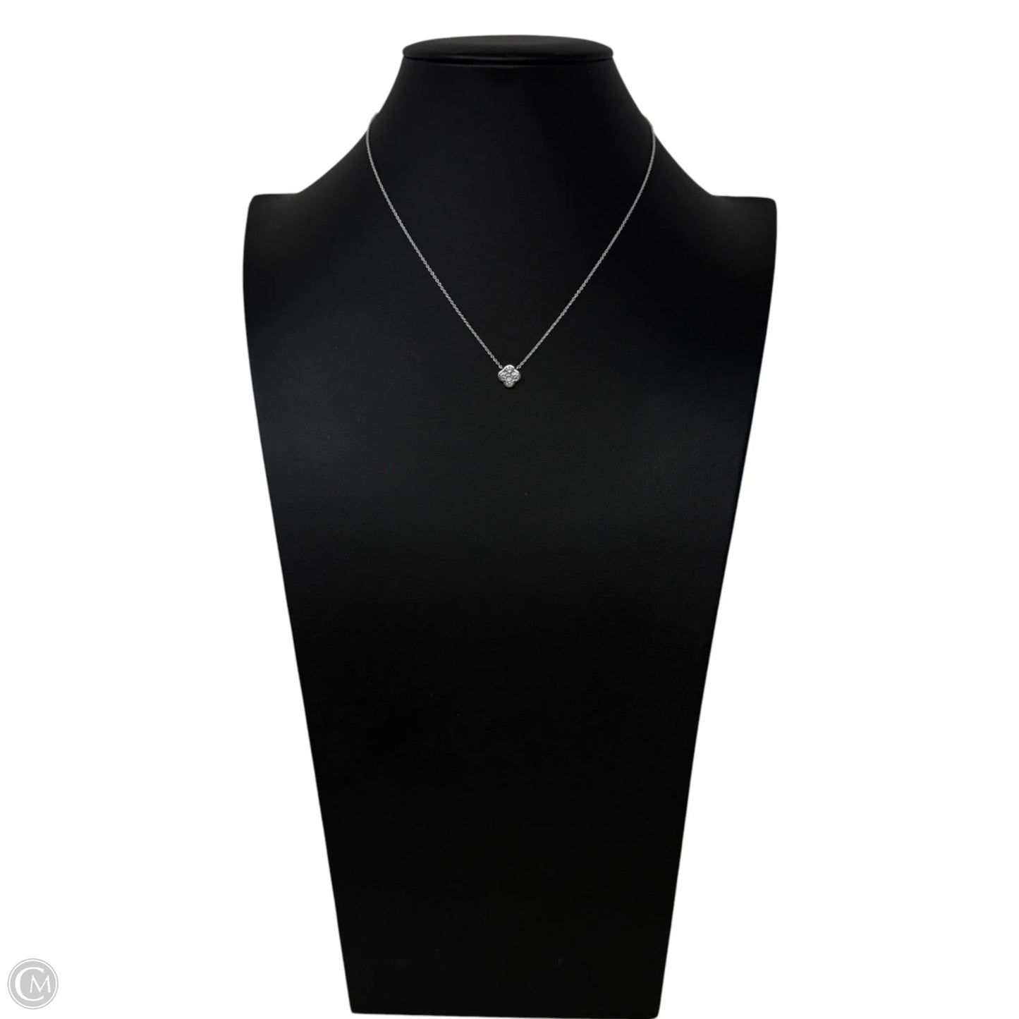 CZ & Electroplated Silver Clover Pendant Necklace