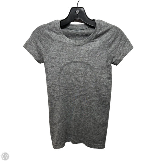 Athletic Top Short Sleeve By Lululemon In Grey, Size: 2