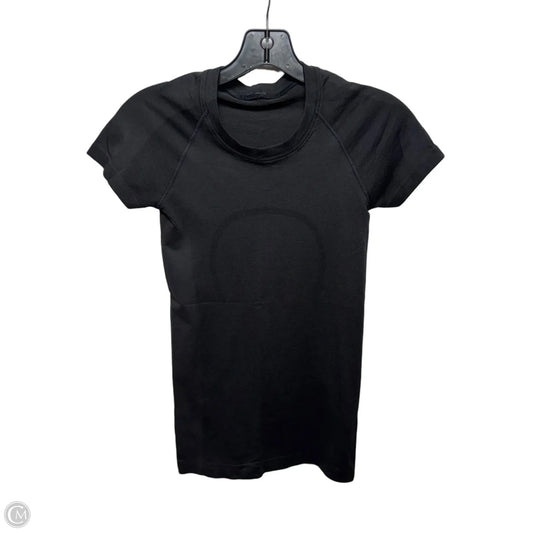 Athletic Top Short Sleeve By Lululemon In Black, Size: 2