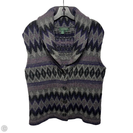 Wool Sweater Vest By Lauren By Ralph Lauren In Multi-colored, Size: M
