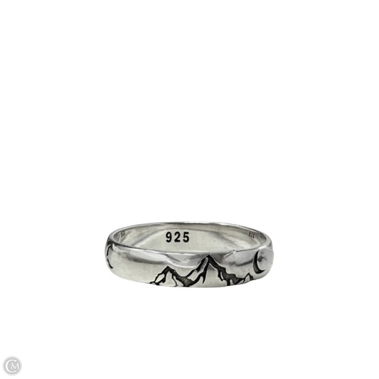 Sterling Silver Mountains Moon Wild Nature Band Ring