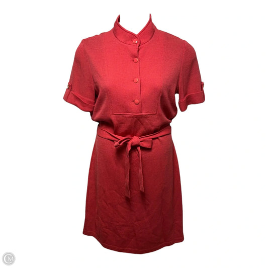AS IS Knit Midi Dress Designer By St. John In Coral, Size: 12