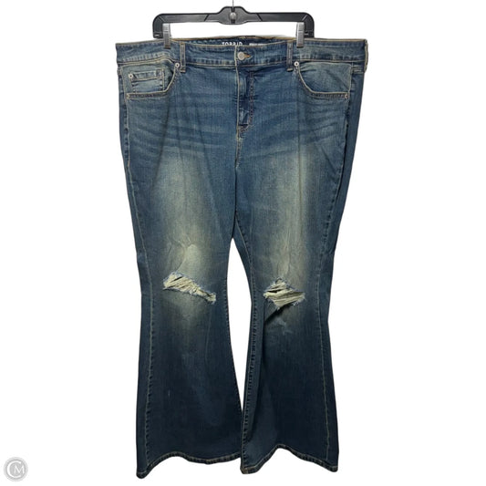 Perfect Super Flare Jeans By Torrid In Blue Denim, Size: 22t