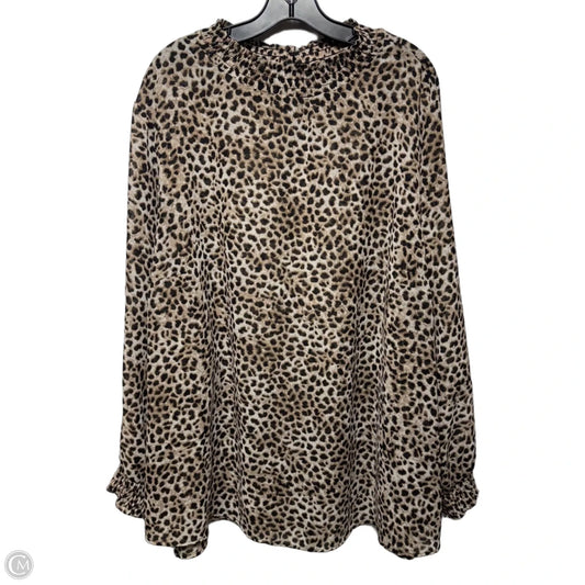 Top Long Sleeve By Torrid In Leopard Print, Size: 5x