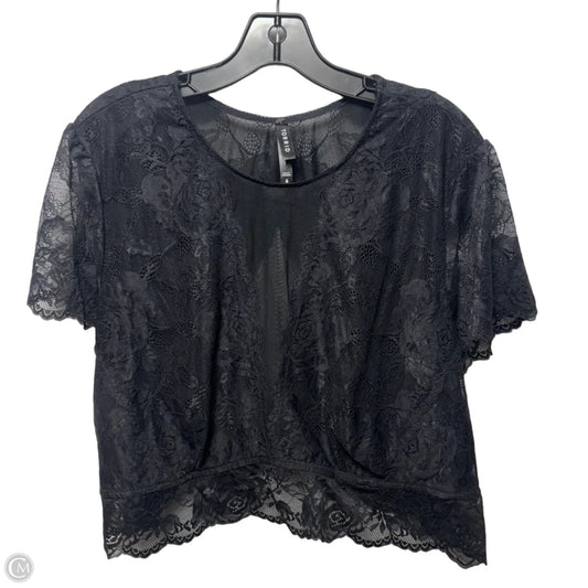 Lace Cropped Top Short Sleeve By Torrid In Black, Size: 6x