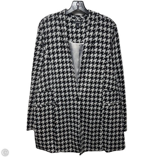 Houndstooth Blazer By Torrid In Black & Grey, Size: 4x