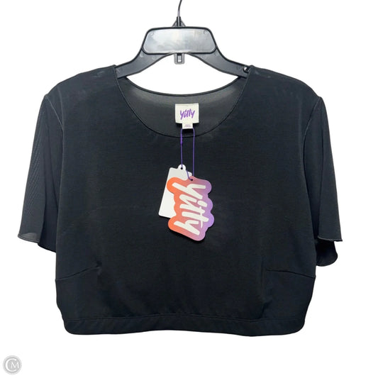 Mesh Cropped Top Short Sleeve By Yitty In Black, Size: 5