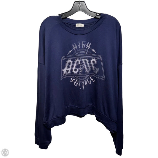 AC/DC Graphic Top Long Sleeve By Wst Cst In Blue, Size: Xl