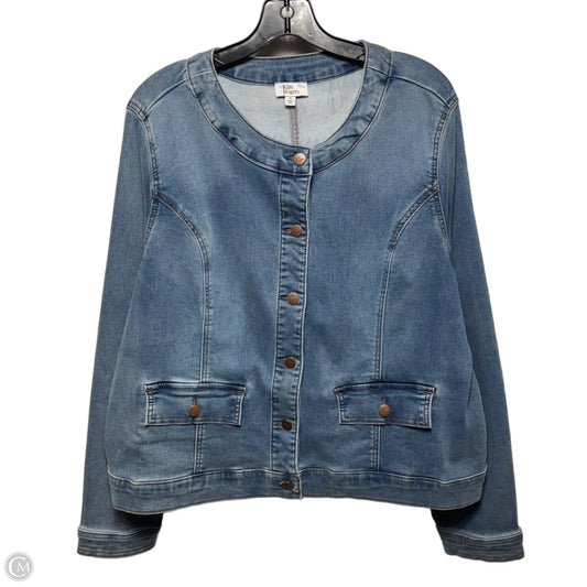 Jacket Denim By Kim Rogers In Blue Denim, Size: Xl
