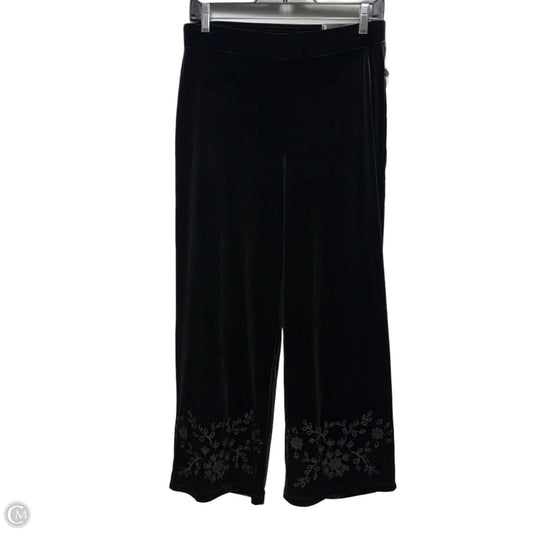 Pull On Wide Ankle Stretch Velvet Pants By Jones New York In Black, Size: S