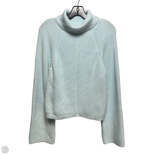 Turtleneck Bell Sleeve Sweater By Maeve In Blue, Size: L