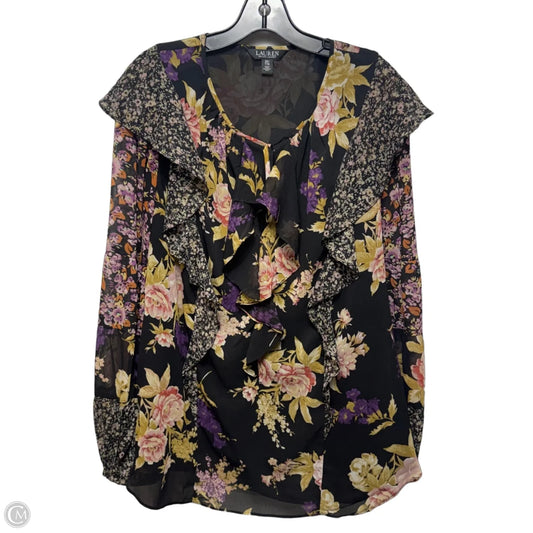 Top Long Sleeve By Lauren By Ralph Lauren In Floral Print, Size: 2x