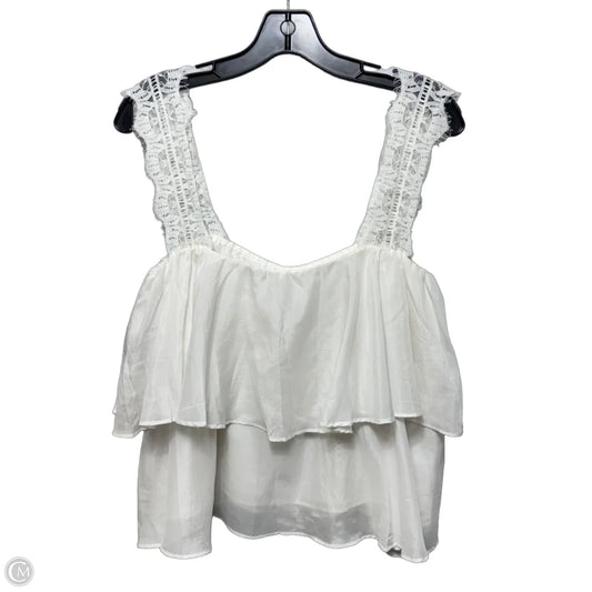 Lace Strap Silk Blend Top Sleeveless By Cami In White, Size: S
