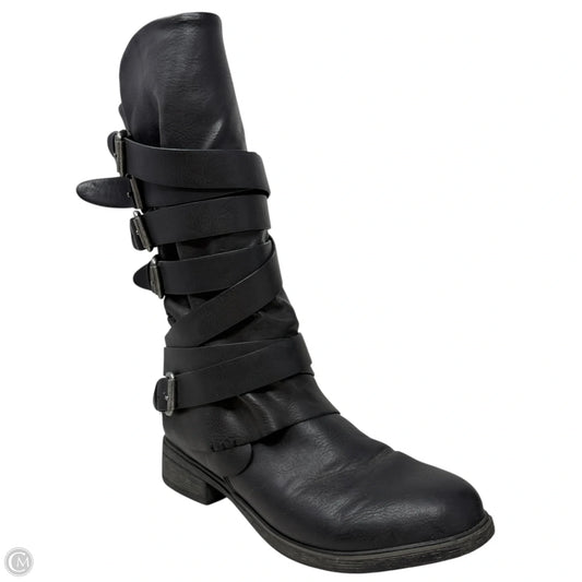 Buck Mid-calf Moto Boots By Report In Black, Size: 6.5