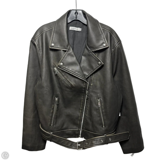 Faux Leather Moto Jacket By Just Fab In Black, Size: Xl