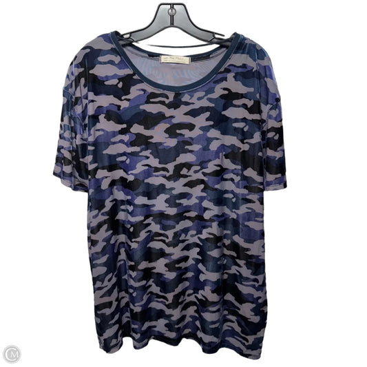 Velvet Burnout Top Short Sleeve By We The Free In Camouflage Print, Size: L
