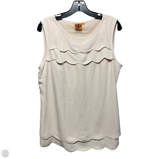 Scalloped Top Sleeveless Designer By Tory Burch In Beige, Size: 12