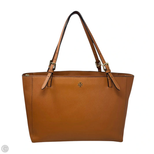 York Saffiano Leather Buckle Tote Designer By Tory Burch, Size: Large