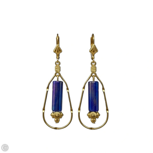 Blue & Gold Tone Dangle Earrings