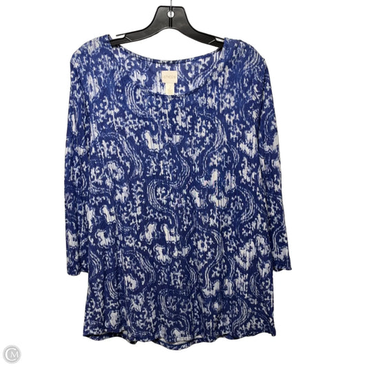 Top Long Sleeve By Chicos In Blue, Size: 12