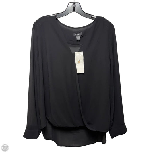 Top Long Sleeve By Dkny In Black, Size: Xl