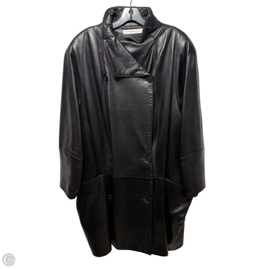 Vintage Leather Jacket By Fairebrook In Black, Size: 14