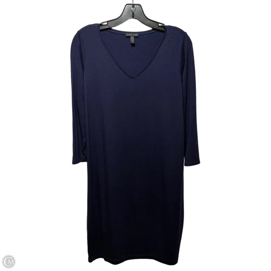 Tencel V Neck Dress Casual Short By Eileen Fisher In Navy, Size: S