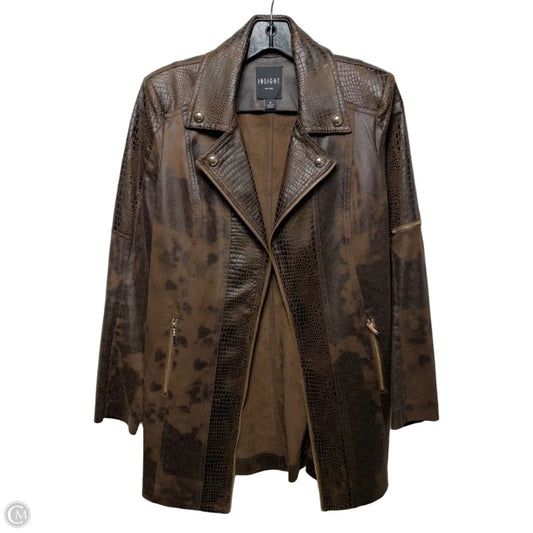 Jacket Moto By Insight In Brown, Size: S
