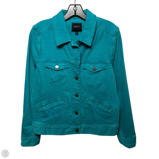 Jacket Denim By Liverpool In Teal, Size: M