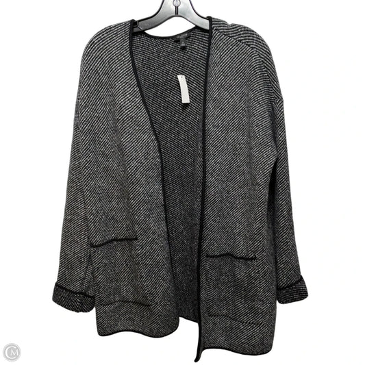 Sweater Cardigan By Talbots In Black & White, Size: Lp