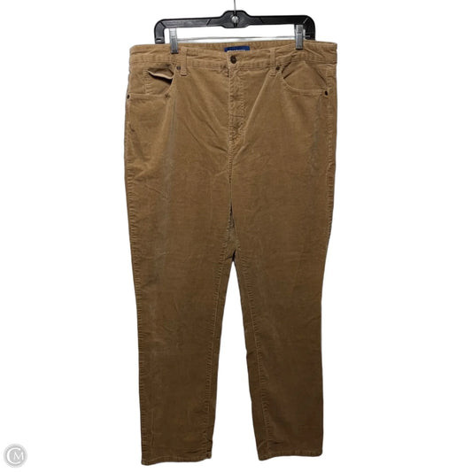 High Waist Straight Corduroy Pants By Talbots In Tan, Size: 16
