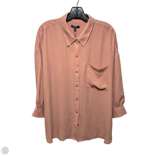 Zoe Blouse Long Sleeve By Not Your Daughters Jeans In Peach, Size: Xl