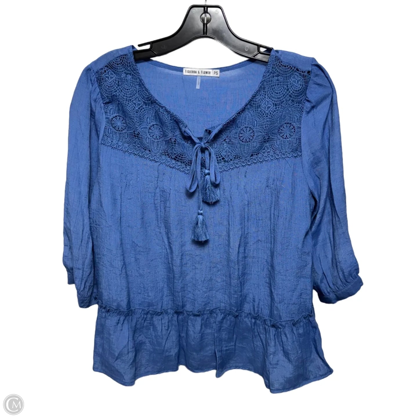 Top Long Sleeve By Figuero & Flower In Chambray, Size: Sp