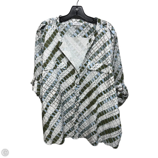 Top Long Sleeve By Calvin Klein In Multi-colored, Size: 3x