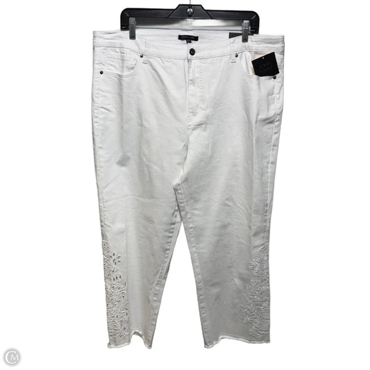 Island Dreaming Jeans Cropped By John Mark In White, Size: 18