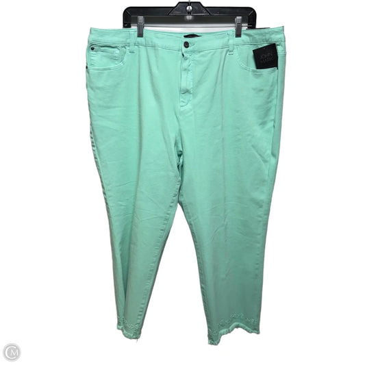 Spring Fling Crop Jeans Straight By John Mark In Aqua, Size: 22