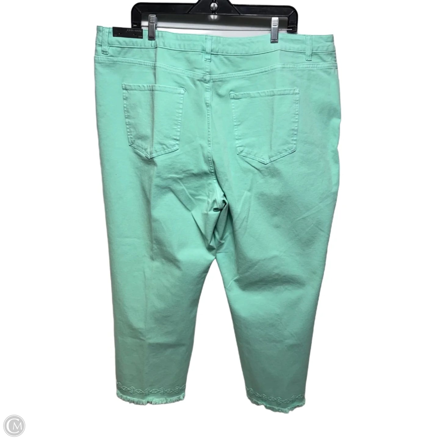 Spring Fling Crop Jeans Straight By John Mark In Aqua, Size: 22