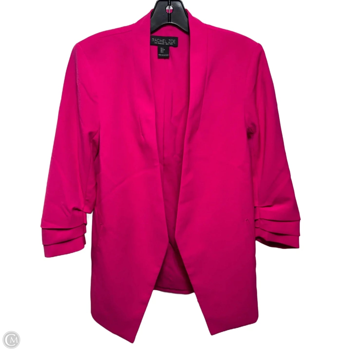 Ruched Sleeve Open Front Blazer By Rachel Zoe In Pink, Size: S