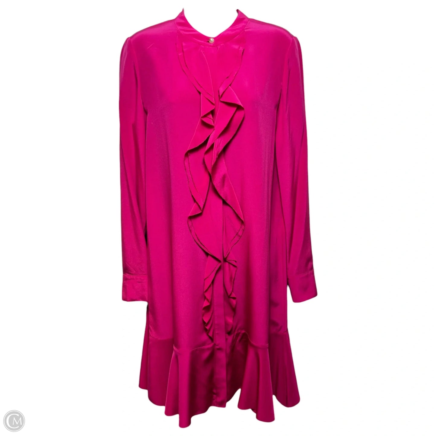 Jane Silk Ruffle Dress Designer By Tory Burch In Pink, Size: 6