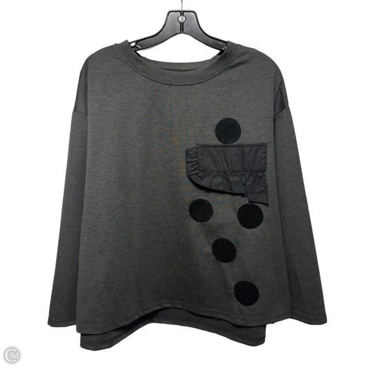 Top Long Sleeve By Simply Vanité In Grey, Size: Osfm