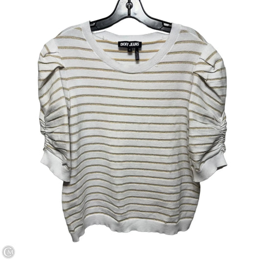 Top Short Sleeve By Dkny In Striped Pattern, Size: Xl