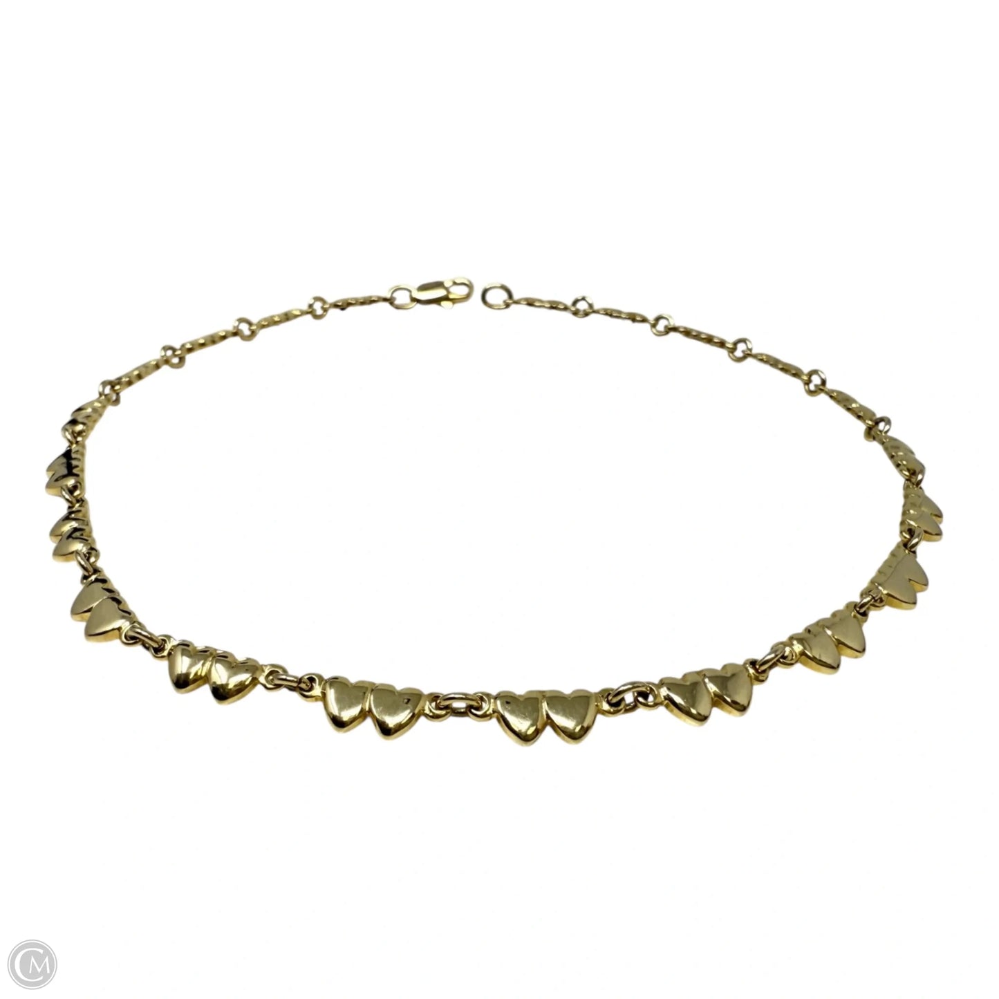 12” Gold Tone Double Heart Anklet