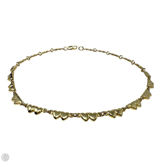 12” Gold Tone Double Heart Anklet